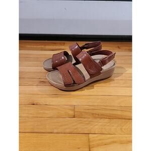 Vionic Roma Platform Wedge Sandals Women’s 7 Brown Slingback Comfort